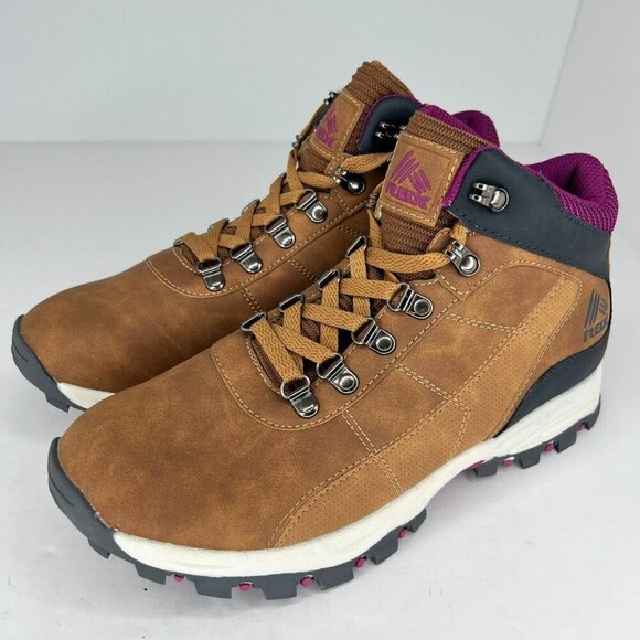 RBX Womens EF9037 Turbo Brown Black Synthetic Lace Up Size 10 Hiking Boots - Picture 1 of 9